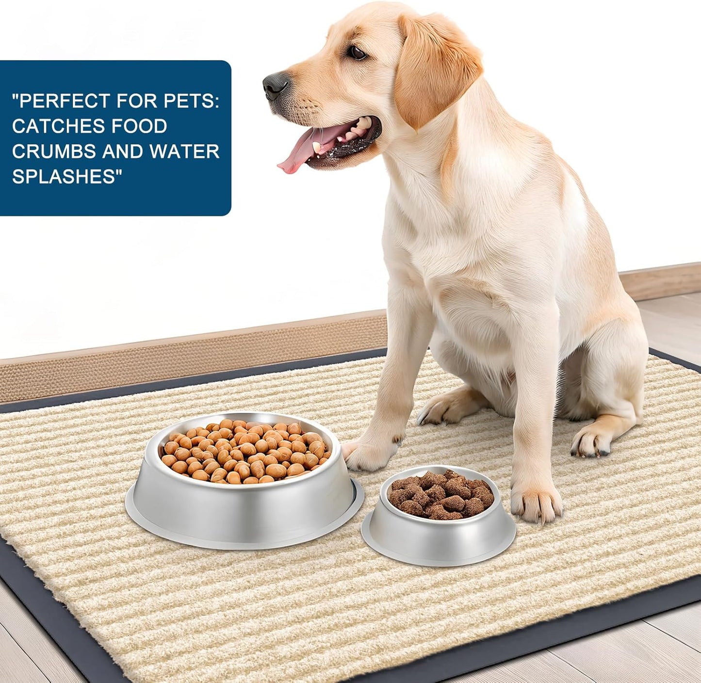 OLANLY Front Door Mat Indoor Outdoor Entrance, 2-Pack 29.5 x 17 Inch, Waterproof Heavy Duty Doormat, Fade Resistant, Low Profile, Easy Clean Patio Porch Welcome Floor Mats for Entry, Grey