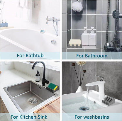 Soap Dish Holder for Shower with Suction Cup, Silicone Soap Holder & Saver Self-Draining Bar Soap Dish Keeps Soap Dry for Bathroom, Kitchen, Bathtub, Extends Soap Life (Black-1Pack)