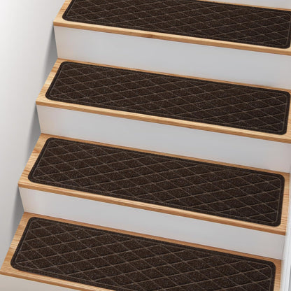 Non Slip Stair Treads for Wooden Steps,15 Pack 8" X 30" Stairs Carpet Treads Indoor with Reusable Peel and Stick Adhesive for Kids Elders and Pets