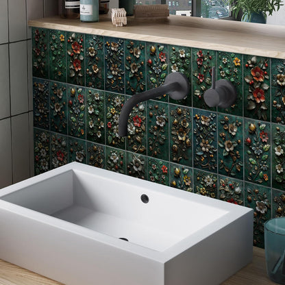 VICCI 32Pcs Tile Decals - Peel and Stick Kitchen Backsplash - Decorative Wall Tiles Stickers 8" x 4" Self-Adhesive Waterproof Removable for Bathroom Cabinets Home DIY Projects Decor