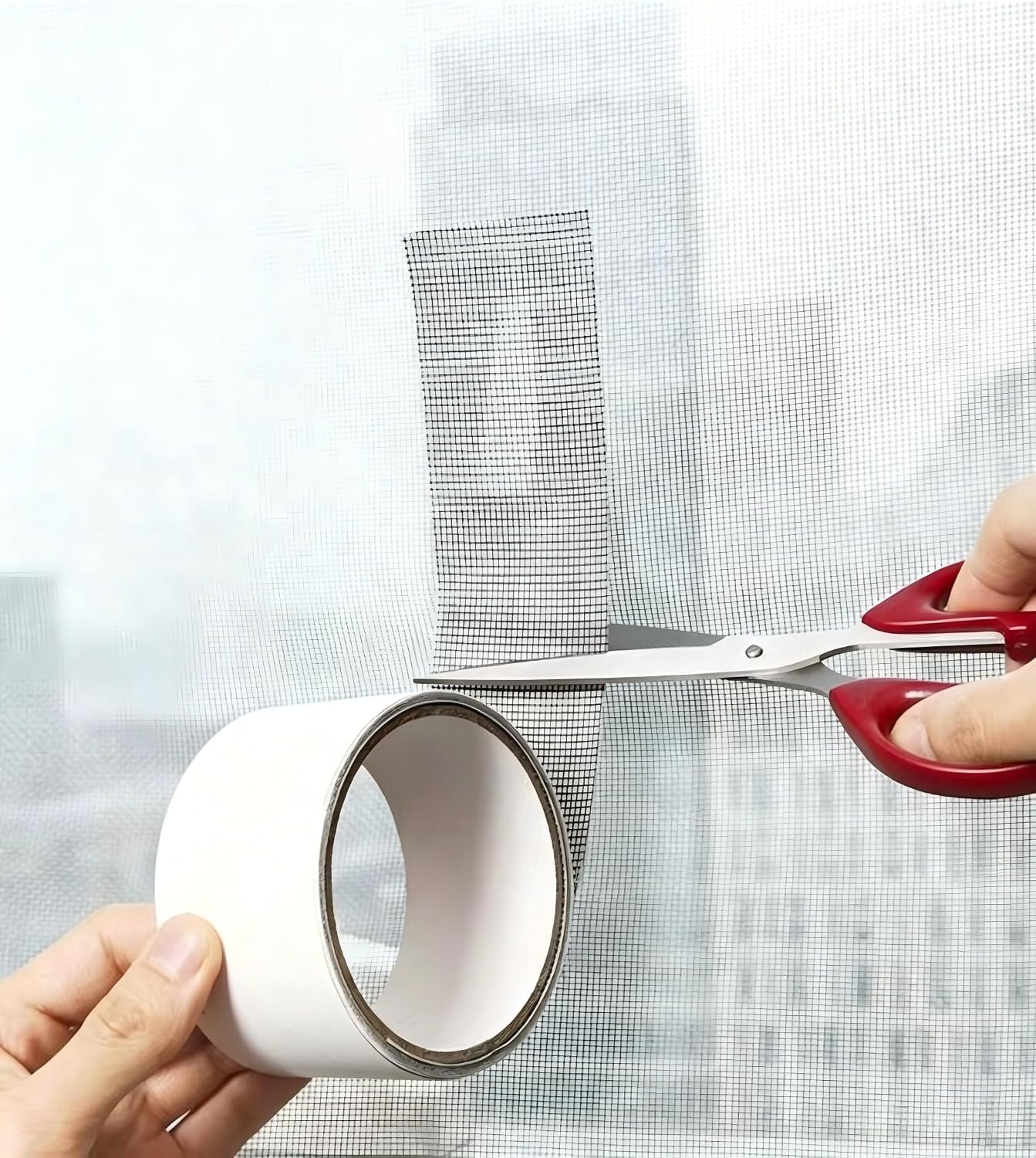 Heavy Duty Window Screen Repair Tape - Strong Adhesive Fiberglass Mesh Screen Repair Kit for Door and Window Screens, Tents, RVs, and Patio Nets - Durable Tear-Resistant Grid, Gray