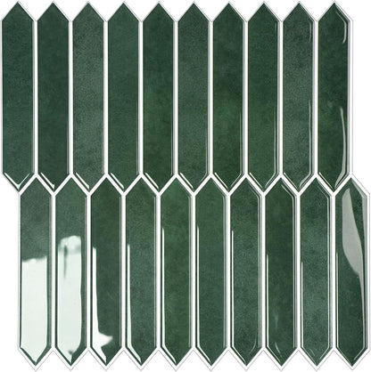 10-Sheet Peel and Stick Backsplash Tile, Self-Adhesive Gray Long Hexagon Wall Tiles, Stick on Backsplash for Kitchen, Bathroom, Fireplace, RV, Thicker Design(12"×12").