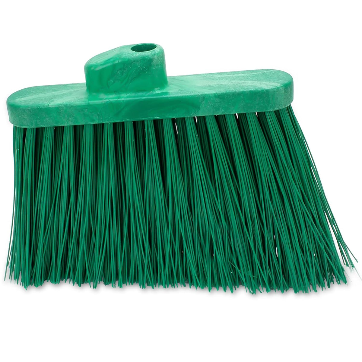 SPARTA Plastic Broom Head, Angled, Un-Flagged for Large Debris Indoor, Outdoor, Home, Restaurant, Lobby, Office, 12 Inches, Green