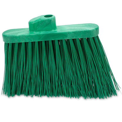 SPARTA Plastic Broom Head, Angled, Un-Flagged for Large Debris Indoor, Outdoor, Home, Restaurant, Lobby, Office, 12 Inches, Green