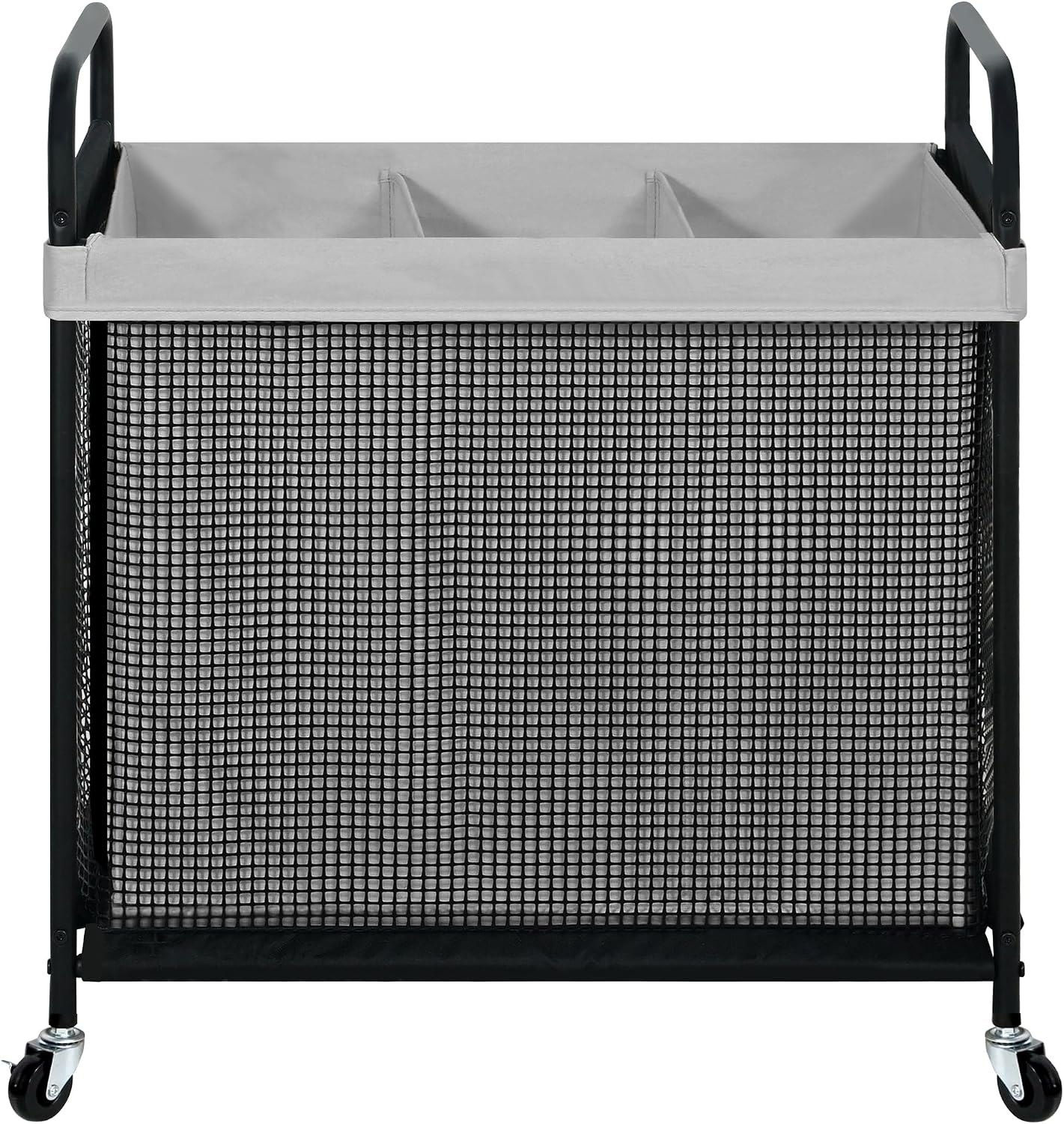 STO STO Laundry Hamper 3 Section, 120L Rolling Laundry Sorter Cart with Removable and Washable Liner Bag, Clothes Hamper with Wheels and Metal Handle for Laundry Room and Bedroom
