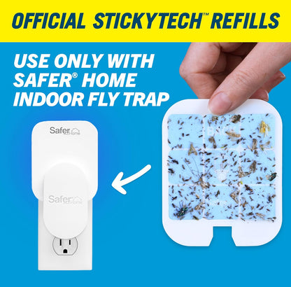 Safer Home Flying Insect Trap, Plug-in Fruit Fly Trap for Indoors, 2-Pack | Flying Insect, Moth, & Gnat Trap, Fruit Fly Killer, Fly Catcher, 24/7 Catch, Chemical-Free, 2 Traps + 2 Glue Cards, SH502-2SR