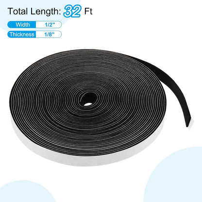 PATIKIL Weather Stripping Door Seal Strip, 3/8 Inch x 1/4 Inch x 32 Ft Self Adhesive Soundproof High Density Foam Tape Insulation for Door Window Air Conditioning, White - Colors A