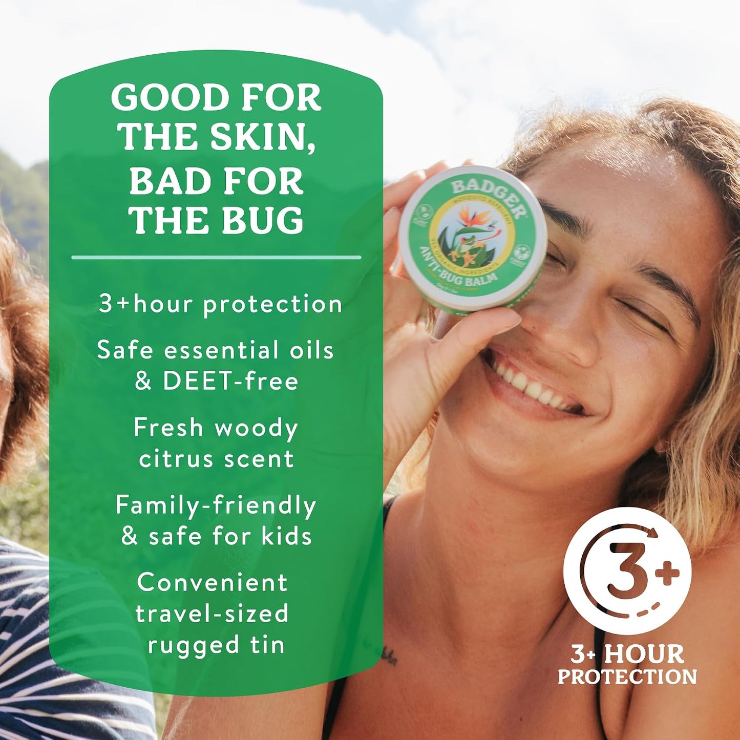 Badger Bug Repellent, Easy to Use Travel Stick, DEET-Free Mosquito Repellent & Insect Protection, Certified Organic Essential Oil Balm