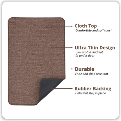 Bath Mat,Ultra Thin Bathroom Rugs,Rubber Bath Mats for Bathroom,No Slip Bath Rugs,Quick Dry,Machine Washable,Low Pile,Absorbent,Shower Outside,Sink,Home Decor Accessories.Grey,1'5"x2'3"(17x27Inch)