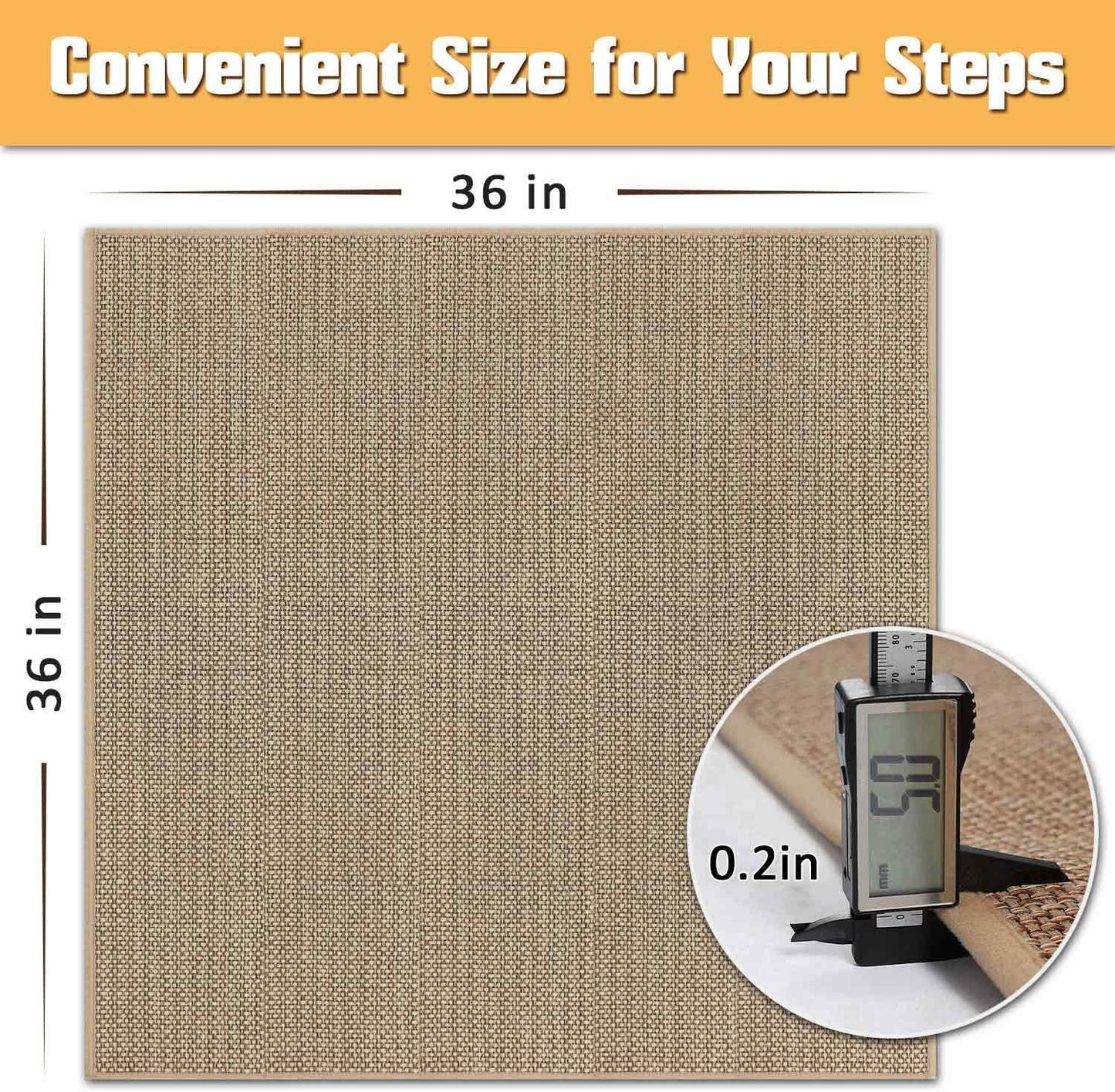 9" x36" Stair Treads Non Slip for Wooden Steps Indoor, 15 Pack, Beige | Reusable Peel and Stick Extra Wide Stair Treads Machine Washable