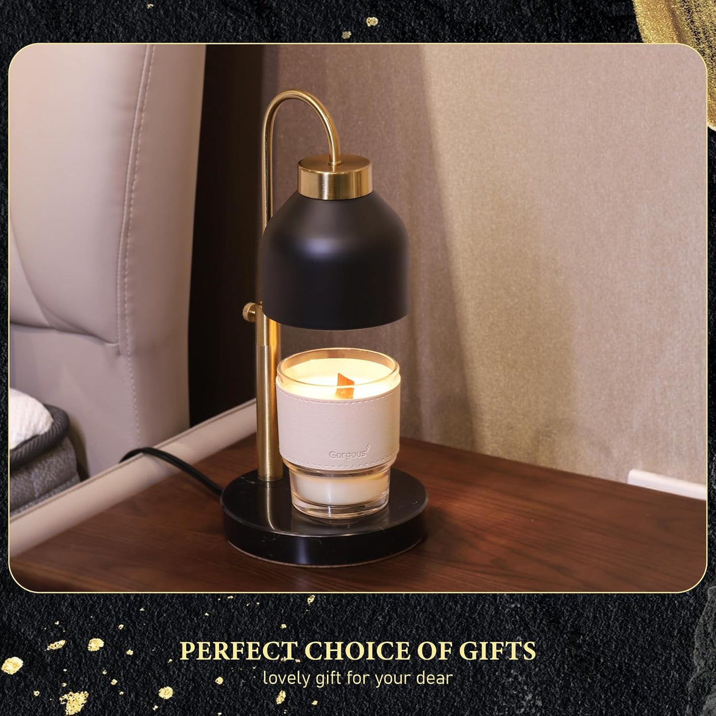 AIKUT Candle Warmer Lamp, with 2 Bulbs,Timer & Dimmer,Compatible with Large Yankee Candle Jars,3 Wick Candles,Height Adjustable Electric Top Candle Melter,White,110-120v