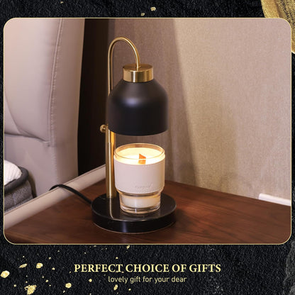 AIKUT Candle Warmer Lamp, with 2 Bulbs,Timer & Dimmer,Compatible with Large Yankee Candle Jars,3 Wick Candles,Height Adjustable Electric Top Candle Melter,White,110-120v