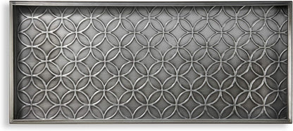Good Directions Medium Boot Tray, Double Circles Multi-Purpose All Weather Decorative Tray, Shoes, Plants, Pet Bowls, 30x13x2 Inch, Dark Zinc Gray Steel