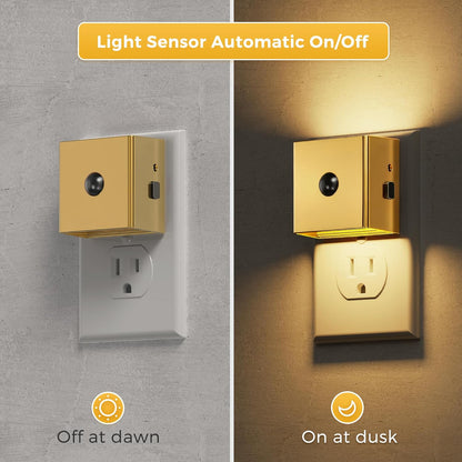 L LOHAS LED Motion Sensor Night Light, [2-Pack] Plug in Night Light with Motion Sensor and Dusk to Dawn Sensor, Brightness Adjustable, 3000K Soft White Nightlight for Bathroom Hallway Kitchen