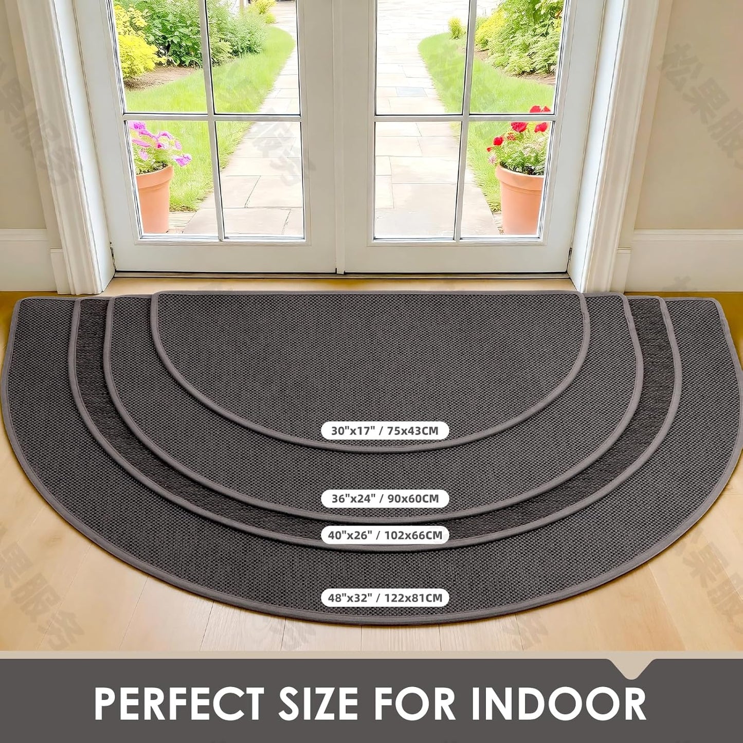 Door Mat 30"x17", Non Slip Washable Door Mat Indoor Entrance, Low Profile Absorbent Entry Rug for Front Door, Entryway, Inside Entrance, Rubber Backing Dirt Trapper Indoor Mat, Khaki