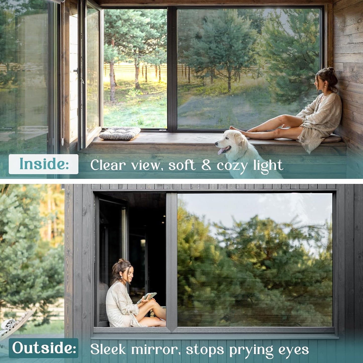 Haton Window Privacy Film, Stained Glass Rainbow Film Decorative Window Clings, Static Cling Sun Blocking Stickers Decals Coverings Tint for Home Heat Control, Non-Adhesive 17.5" x 78.7"