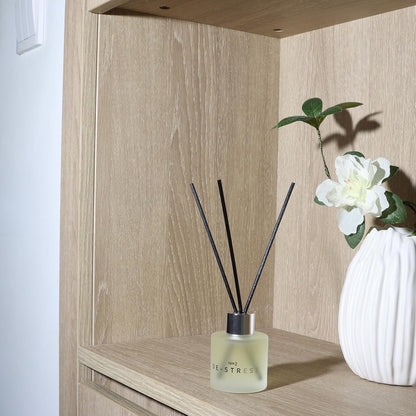 3 Pack Fragrance Reed Diffuser, 50ML Lavender Jasmine Lemongrass Aromatherapy Diffuser Set with 12 Black Fiber Sticks,Air Freshener for Bedroom Bathroom Office, 8.2X 6.6X 2.1 inch