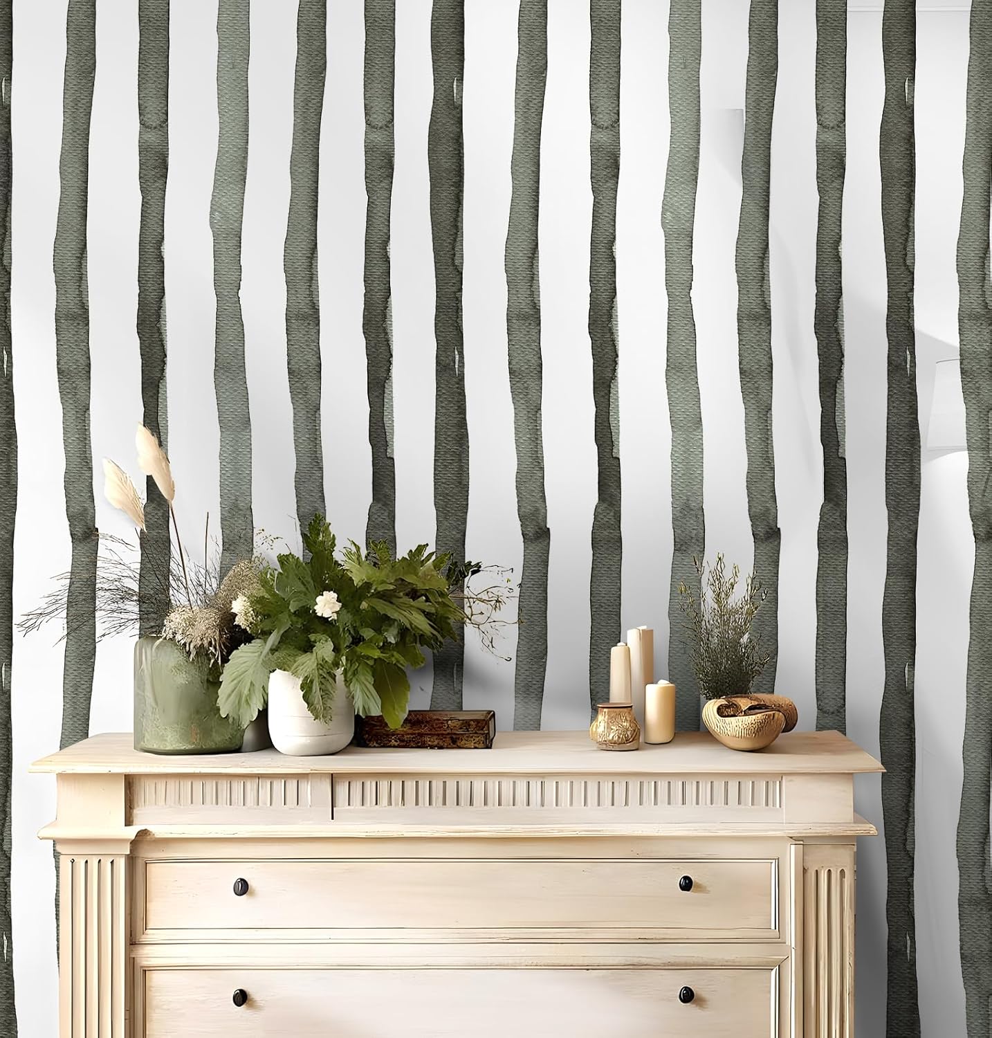 HAOKHOME Blue Wallpaper Peel and Stick Wall Paper Striped Coastal Boho Removable Indigo Blue/White Vinyl Self Adhesive for Bathroom Decor 17.7in x 32.8ft