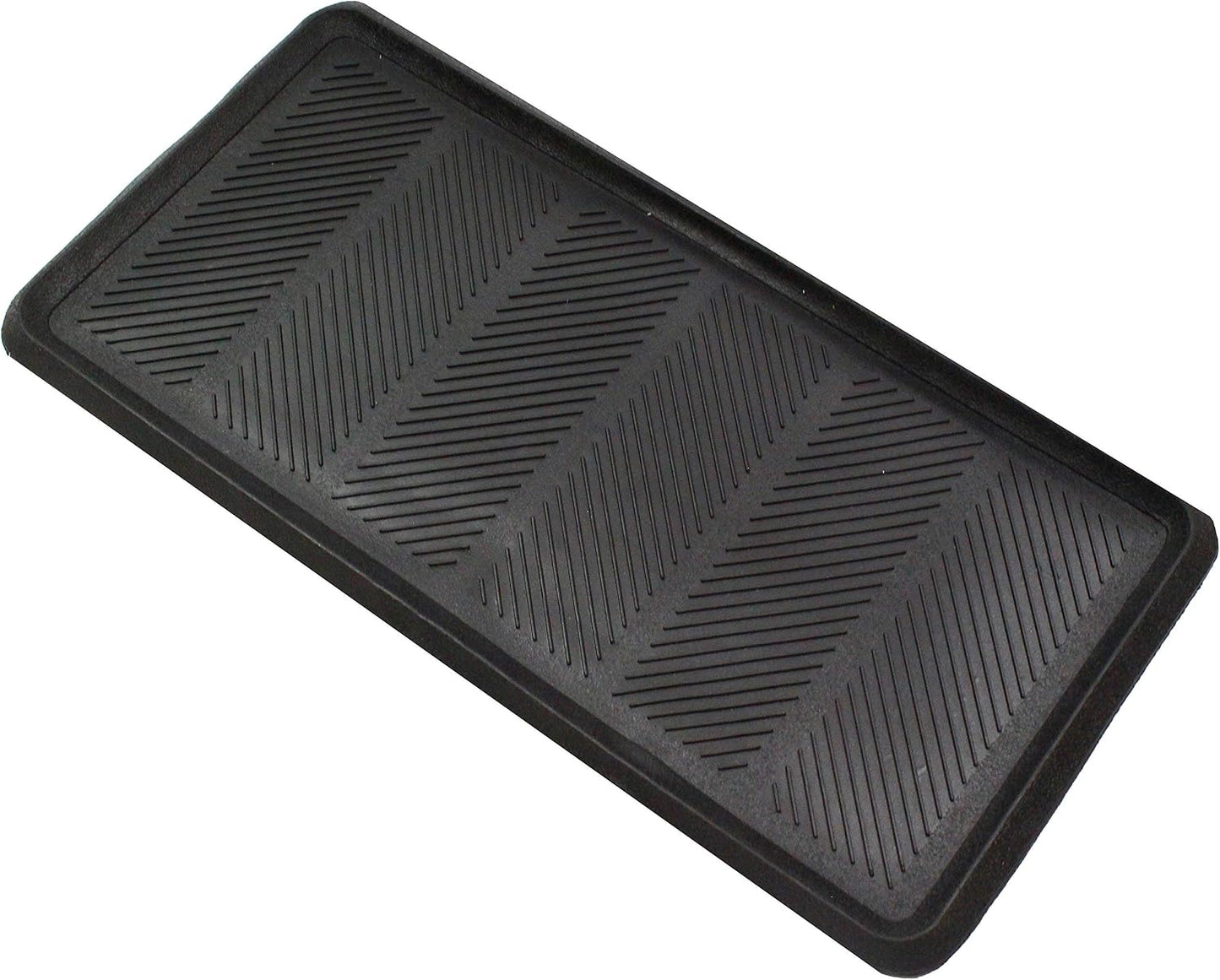 Envelor Rubber Boot Tray for Entryway Indoor Shoe Trays for Mudroom Wet Shoe Mat Tray Multiuse Rubber Water Tray Mud Mat Winter Boot Mat Large Utility Tray, Footsteps, 32 x 16 Inch, 2 Pack