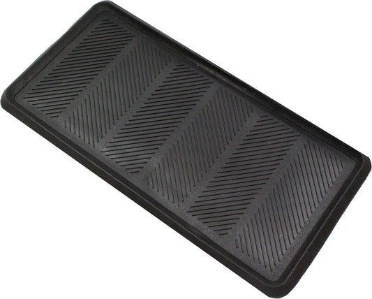 Envelor Rubber Boot Tray for Entryway Indoor Shoe Trays for Mudroom Wet Shoe Mat Tray Multiuse Rubber Water Tray Mud Mat Winter Boot Mat Large Utility Tray, Footsteps, 32 x 16 Inch, 2 Pack