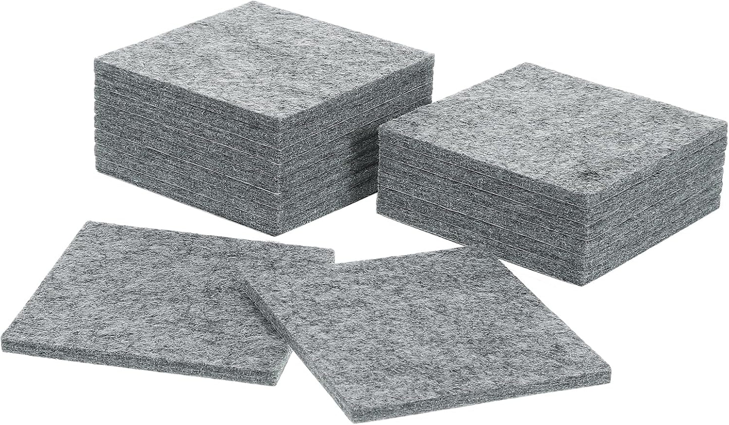uxcell Furniture Pads, 16Pcs 2.5" - Square Self Adhesive Felt Furniture Pads, Floor Protectors for Furniture Feet Chairs Legs Hardwood Floors (Brown)
