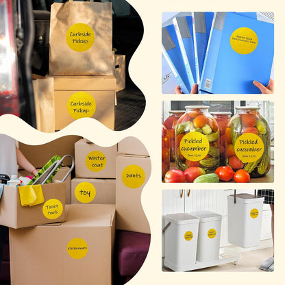 3 Inch White Color Code Dot Stickers,500 PCS Round Labels Stickers in Dispenser Box for Organization, Inventory,Classroom