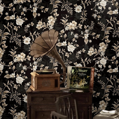 Dimoon 17.3" X 78.7" Peel and Stick Wallpaper Floral Contact Paper Boho Beige White Renter Friendly Natural Wall Paper Waterproof Removable Self Adhesive Wallpaper for Bedroom Livingroom Vinyl Roll