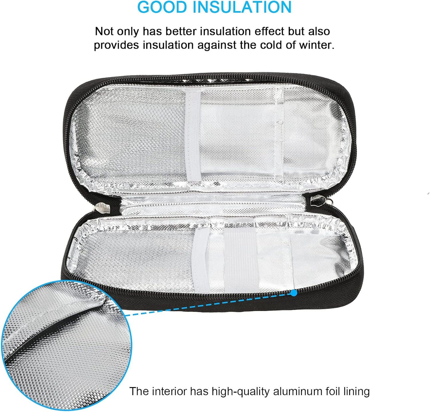 YOUSHARES Insulin Cooler Travel Case with Temperature Display - Refrigerated Medicine Cooling Bag with 2 TSA Approved Ice Pack, Medication Pen Diabetic Supplies Organizer for Trip and Daily