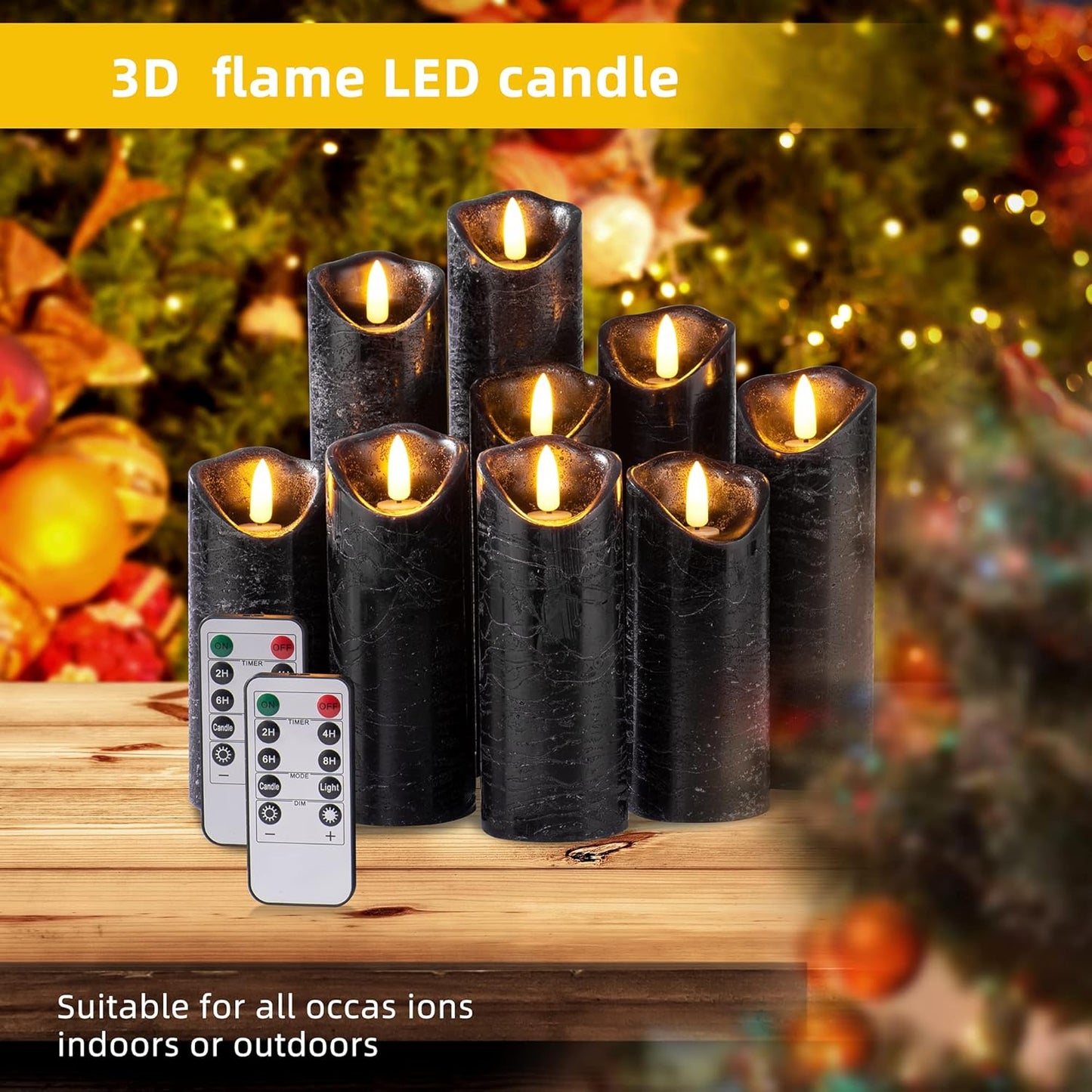 Hausware Flameless Candles Battery Operated Candles Set of 12 (D: 3" x H: 4") Real Wax Pillar Flickering Candles LED Flameless Candles with Remote and Timer Control (Ivory Color)