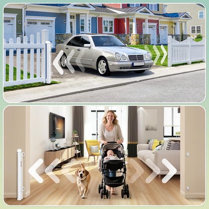 200'' Retractable Baby Gates Extra Wide,34" Tall Retractable Dog Gate for Doorways,Extra Long Retractable Baby Gate for Stairs,Kitchen,Indoor/Outdoor Retractable Gate with Fiberglass Reinforcement Rod