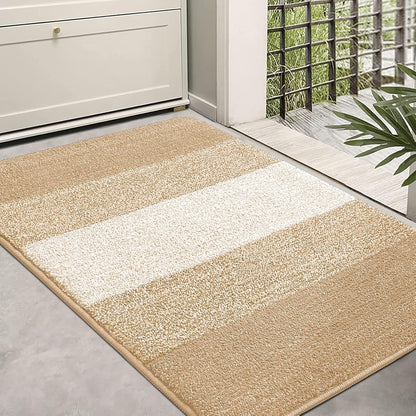 Kitinjoy Indoor Outdoor Door Mat, 32x20 Non-Slip Absorbent Dirt Trapper, Low-Profile Washable Inside Entrance Front Floor Mat, Sturdy Soft Entry Doormats for Entryway, Grey