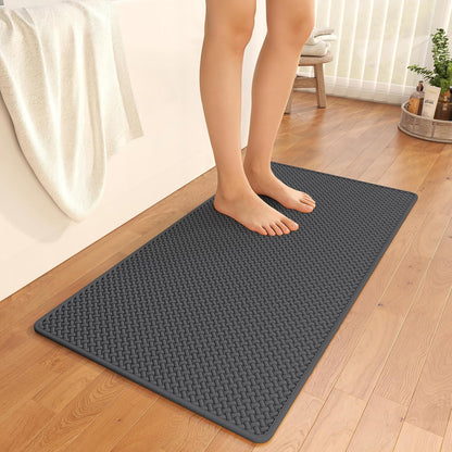 YDKGL Bathroom Rugs Non Slip, Super Absorbent Quick Dry Bath Mats for Bathroom, Foam Weave Texture Thin Bath Rugs Washable with Rubber Backing Fit Under Door Outside Shower,16" x 24“