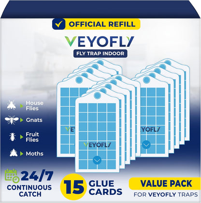 VEYOFLY Fruit Fly Traps for Indoors (2 Device + 6 Refills), Gnat Trap Indoor Plug in, Bug Traps, Flying Insect Trap, Gnat Traps for House Indoor, Fly Trap Indoor for Home Bug Light, Gnats Catcher