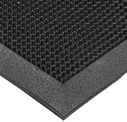 Notrax T28 Scrape® Moisture Trap Entry Scraper Mat, Outdoor Natural Rubber Doormat for Home or Business, Medium-Duty, Beveled Edges, 24" x 32", Black, T28S2432BL