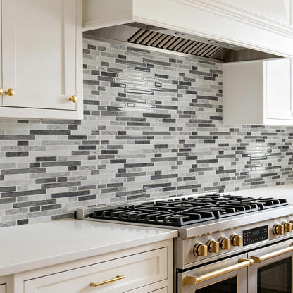 Art3d 10-Sheet Heavy-Duty Peel and Stick Backsplash, Waterproof Wall Tiles Stick on Kitchen Backsplash Living Space, Beige & White