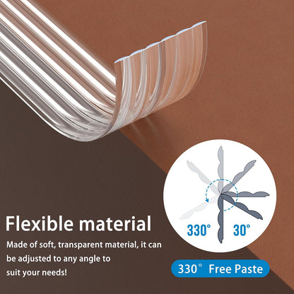 CHIDU Clear Wall Corner Protector Edge Guard, Peel and Stick Self Adhesive Flexible Inside & Outside Corner Molding Trim Strip for Wall Edge Ceiling Countertop Furniture Door Tables, 0.8IN x 3.2FT