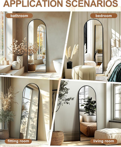 Delma Arched Mirror Full Length,Standing Mirror Full Body,Large Floor with Stand for Wall Entryway Door Bedroom Bathroom Living Room