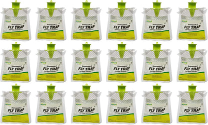 RESCUE! Outdoor Disposable Fly Trap – Hanging Fly Catcher with Attractant Bait, Fly Bag for Patio, Yard, Trash & Farm Areas – Easy-to-Use Outdoor Fly Control - 18 Traps
