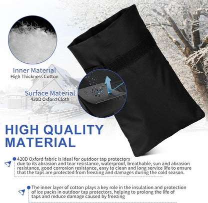 3 Pack Outdoor Faucet Covers for Winter Freeze Protection, 8.3" H X 5.4 "W Outside Garden Waterproof Freeze Protector Pipe Insulation, Spigot Insulation Socks Hose Bib Protector Prevent Backflow