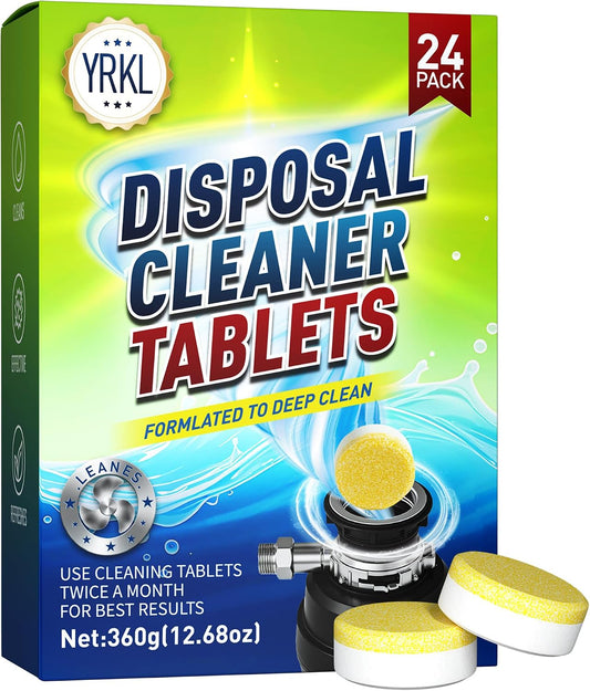 Garbage Disposal Cleaner & Deodorizer Foaming Tablets – Deep Cleans, Reduces Odors & Freshens Kitchen Sink Drain, Disposal Cleaner Tablets for All Garbage Disposals – 24 Count