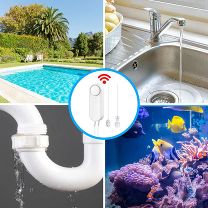 Mengshen WiFi Water Leak & Water Level Detector | 2-In-1 Tuya Smart Sensor, Loud Volume APP Alert Monitoring, 6.5 Feet Detection Line, For Swimming Pool Fish Tank Aquarium