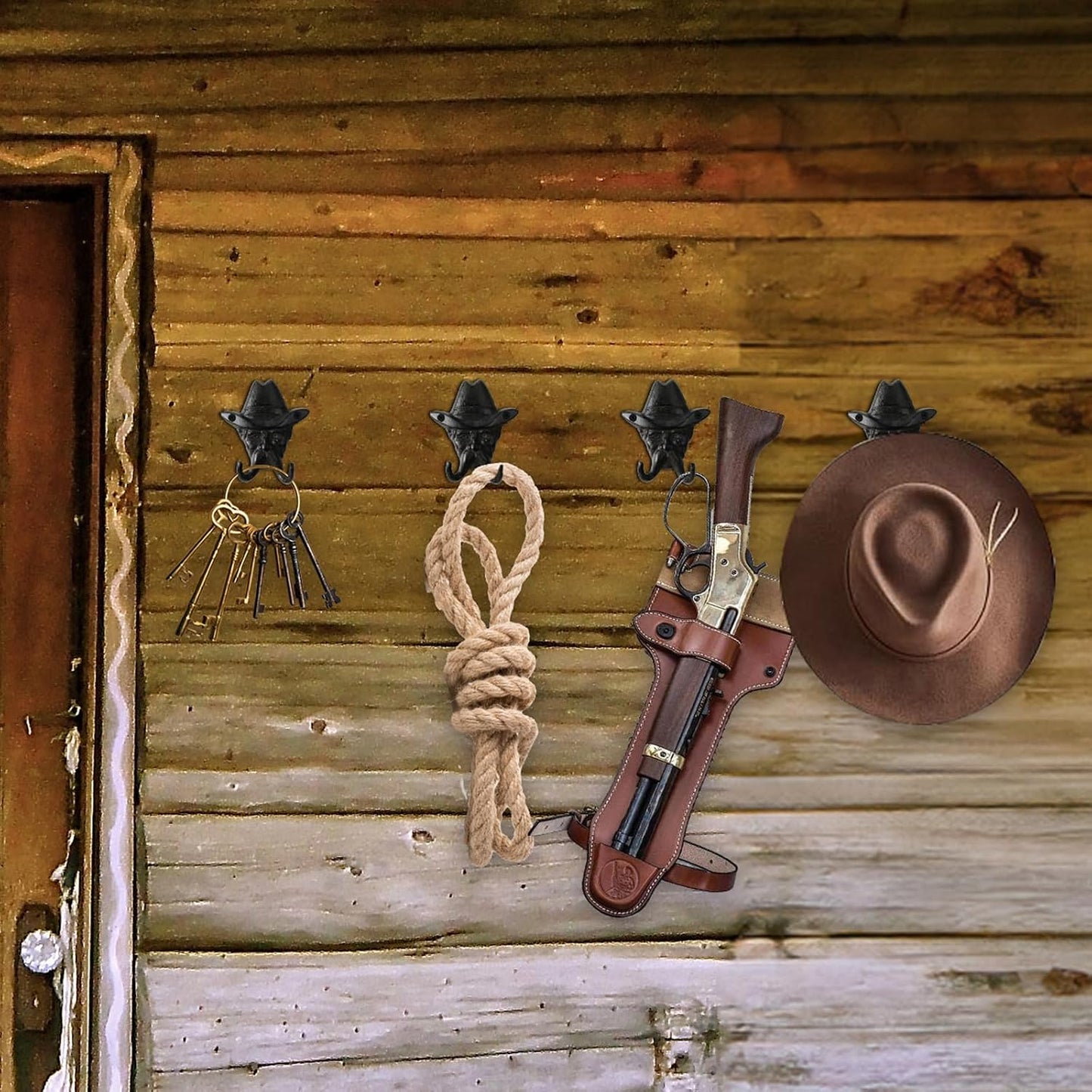 Coat Hooks Wall Mounted, Rustic Bat Key Hook Holder, Heavy Duty Decorative Black Wall Hooks for Mudroom, Towels, Hat Rack, Purse Hooks, Cast Iron Decorative ‎Antique Black Hooks