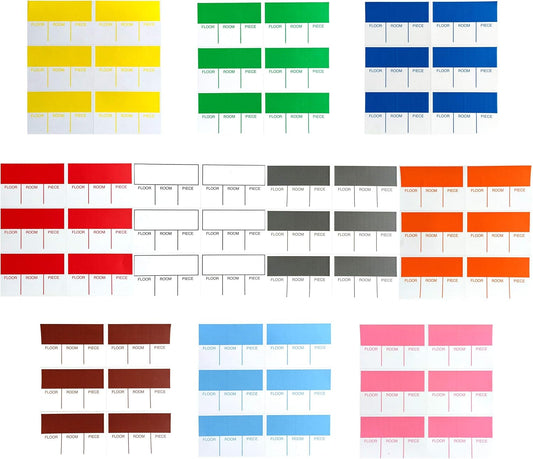 Tag-A-Room Color Coded Furniture Moving Labels, Moving Supplies Stickers 120 Count