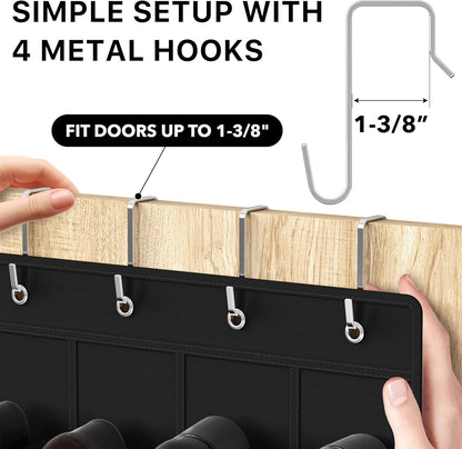 Simple Houseware 24 Pockets - Crystal Clear Over The Door Hanging Shoe Organizer, Gray (64'' x 19'')