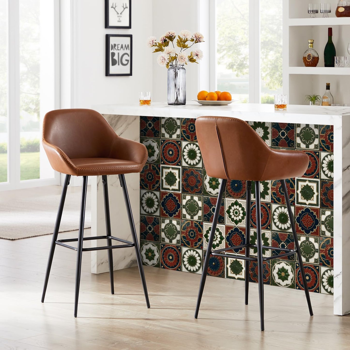 Peel and Stick Backsplash Tile Sticker for Kitchen and Bathroom Walls - 24 Removable 5.9"x5.9" Tiles, Waterproof