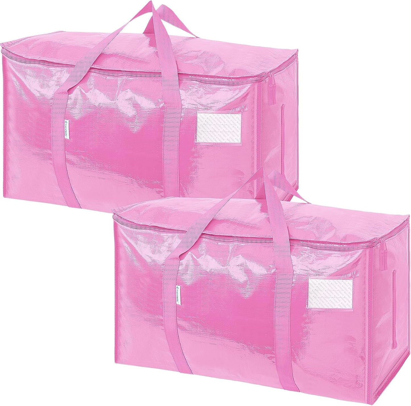 TICONN 4 Pack Extra Large Moving Bags Heavy Duty with Zippers & Carrying Handles, Durable Storage Bags Moving Boxes for Closet Organizers and Storage (4 Pack, Blue)