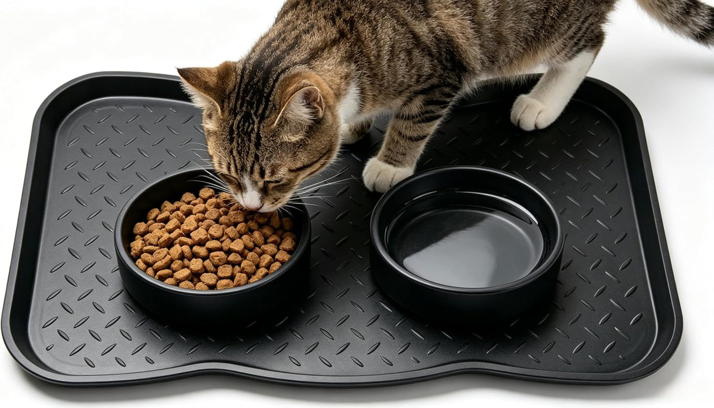 14.25" x28" Multi-Purpose Boot Tray – Waterproof Shoe & Pet Feeding Spill Tray, Litter Box & Pee Pad Holder, Painting & Planting Mat, 1.2" Raised Edge Floor Protection