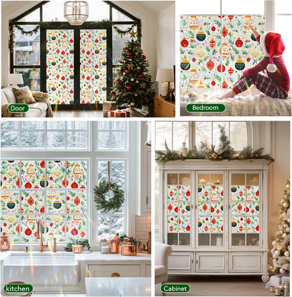 SOMWISE Frosted Glass Window Film, Heat Insulation, UV Block, Anti-Glare, One Way Privacy Tint, Static Cling for Home Bathroom Door, Renter Friendly, Day & Night Privacy