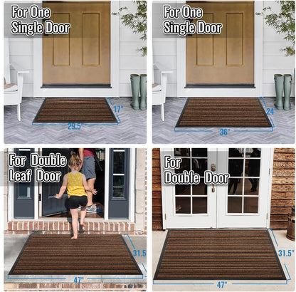BEHERO Door Mat Outdoor Entrance, 30.5"x17" Extra Durable Front Door Mat Outside, Heavy Duty Welcome Mat for Outside Entry, Back Door Mats Non Slip, Waterproof All-Season Doormats, Yellow
