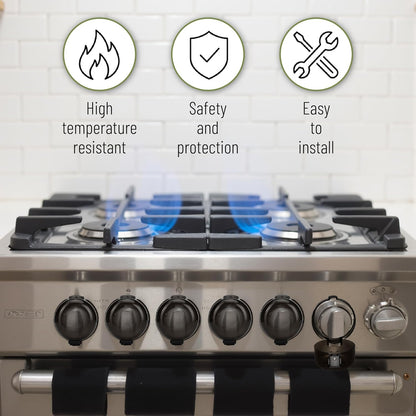 Bates- Stove Knob Safety Covers, Universal Size, 5 Pack, Black, Double Key Design, Heat Resistant Oven Knob Covers for Child Safety, Stove Guard Baby Proofing